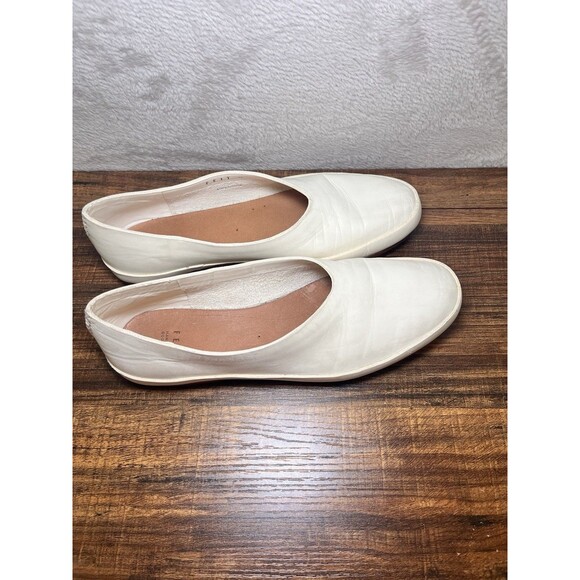 FEIT Handsewn Slippers White Leather Slip Ons Loafers Formal Quiet Luxury US 10 - Picture 3 of 11
